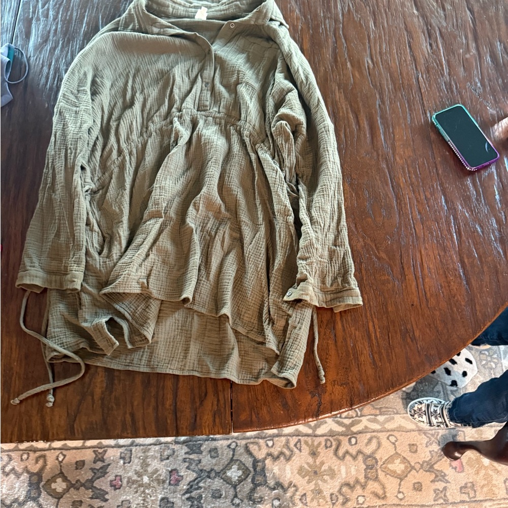 Casual Tan Long-Sleeve Top